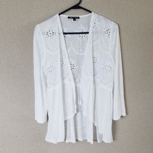 Never worn! White eyelet cover up or wrap.